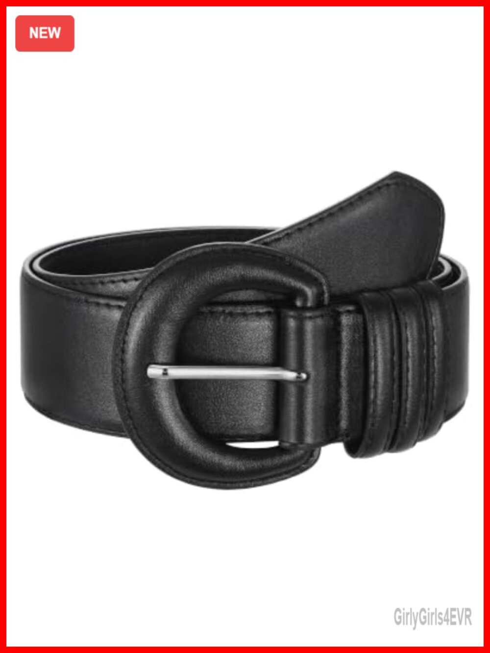 Wide Faux Leather Chunky Belt for Women Dress Pants Jeans